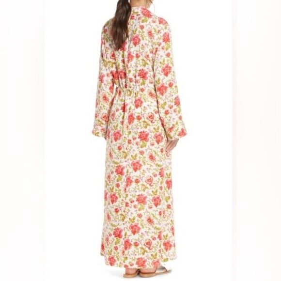 SOMETHING NAVY Maxi Cover-Up Wrap in Red Poppy Gina Floral Size M - Picture 7 of 13